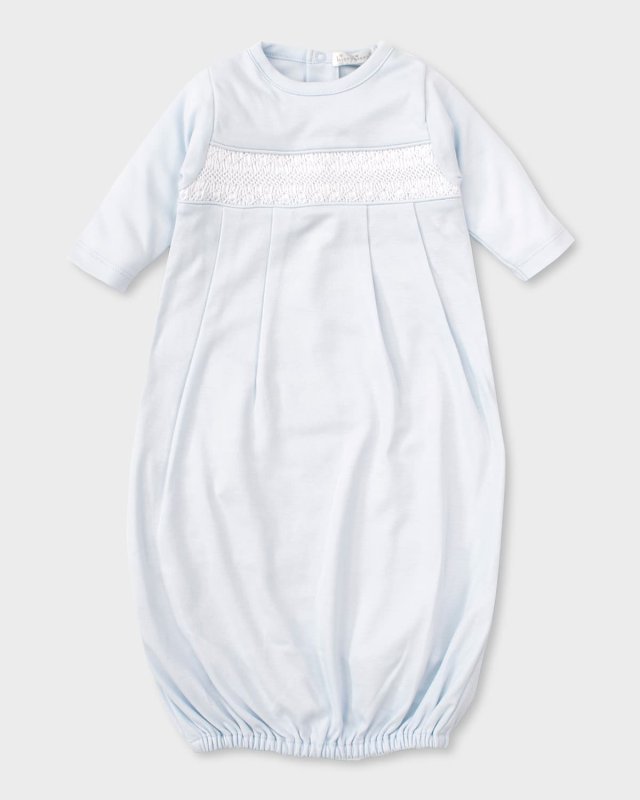 Boy's Hand-Smocked Pima Cotton Gown, Size Newborn