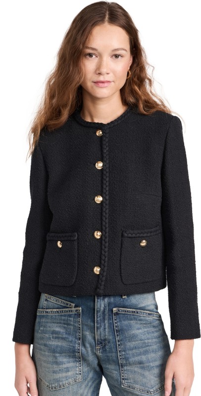 Nili Lotan Iman Cropped Jacket Black