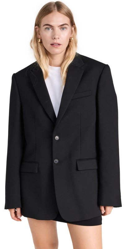 WARDROBE. NYC Oversize Single Breasted Blazer Off White