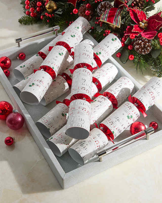 Musical Christmas Crackers, Set of 8
