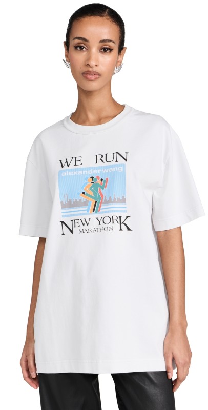 Alexander Wanghortleeve Tee with Marathon Graphic Gunsmoke