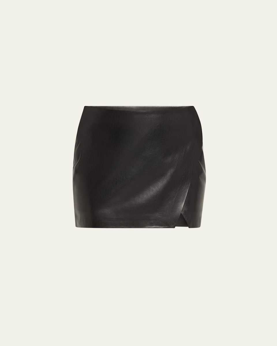 Siobhan Vegan Leather Wrap Mini Skirt