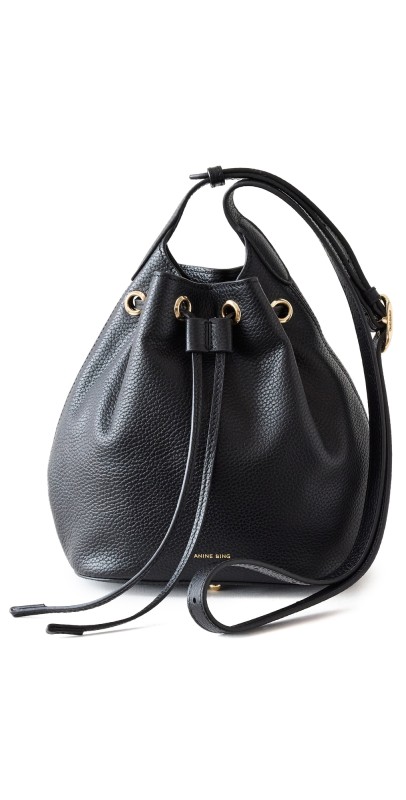 ANINE BING Mini Alana Bucket Bag Black