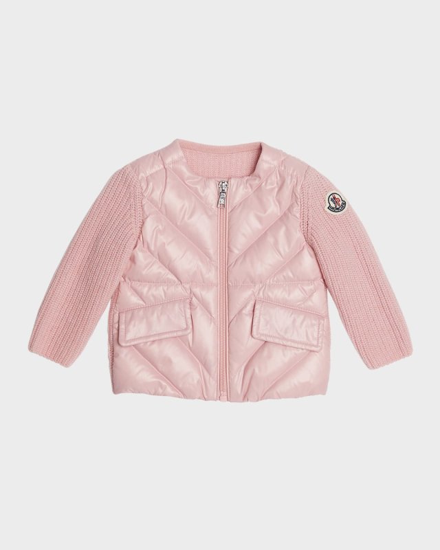 Girl's Wool Combo Cardigan, Size 6M-3