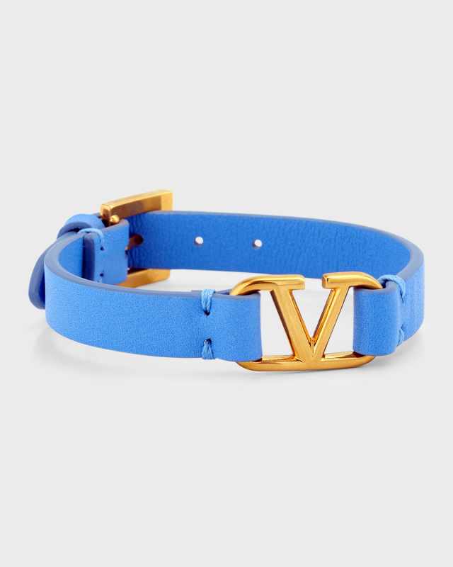 V-Logo Signature Leather Bracelet