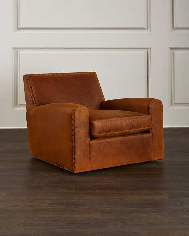 Craig Leather Swivel Chair