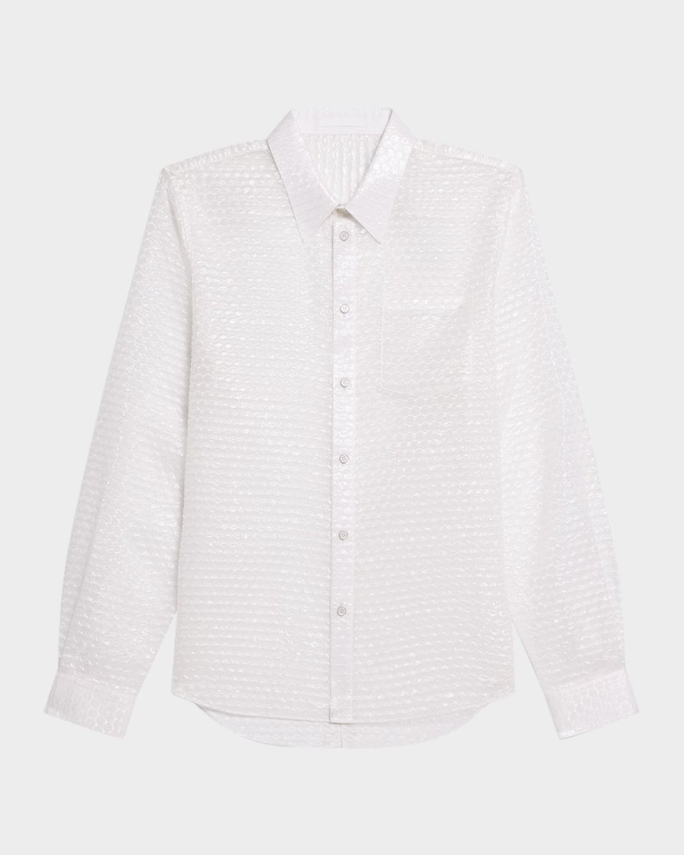 Curved Long-Sleeve Bubble Shirt