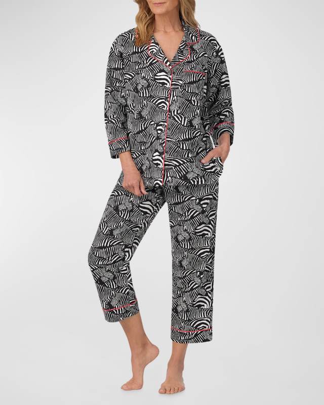 Cropped Organic Cotton Poplin Pajama Set