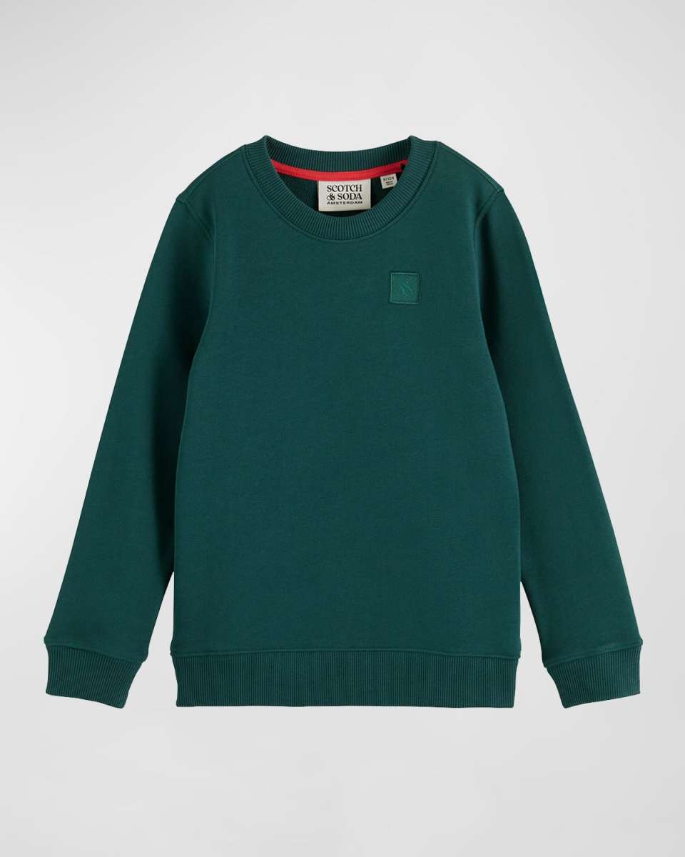 Boy's Embroidered Logo Sweatshirt, Size 4-12