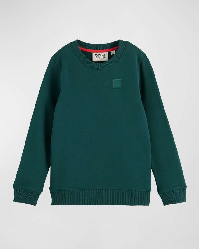 Boy's Embroidered Logo Sweatshirt, Size 4-12