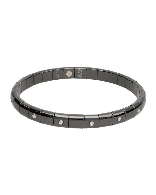 PURA Ceramic Bead Stretch Bracelet with Diamonds