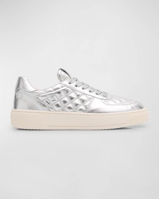 Courtside Quilted Metallic Low-Top Sneakers