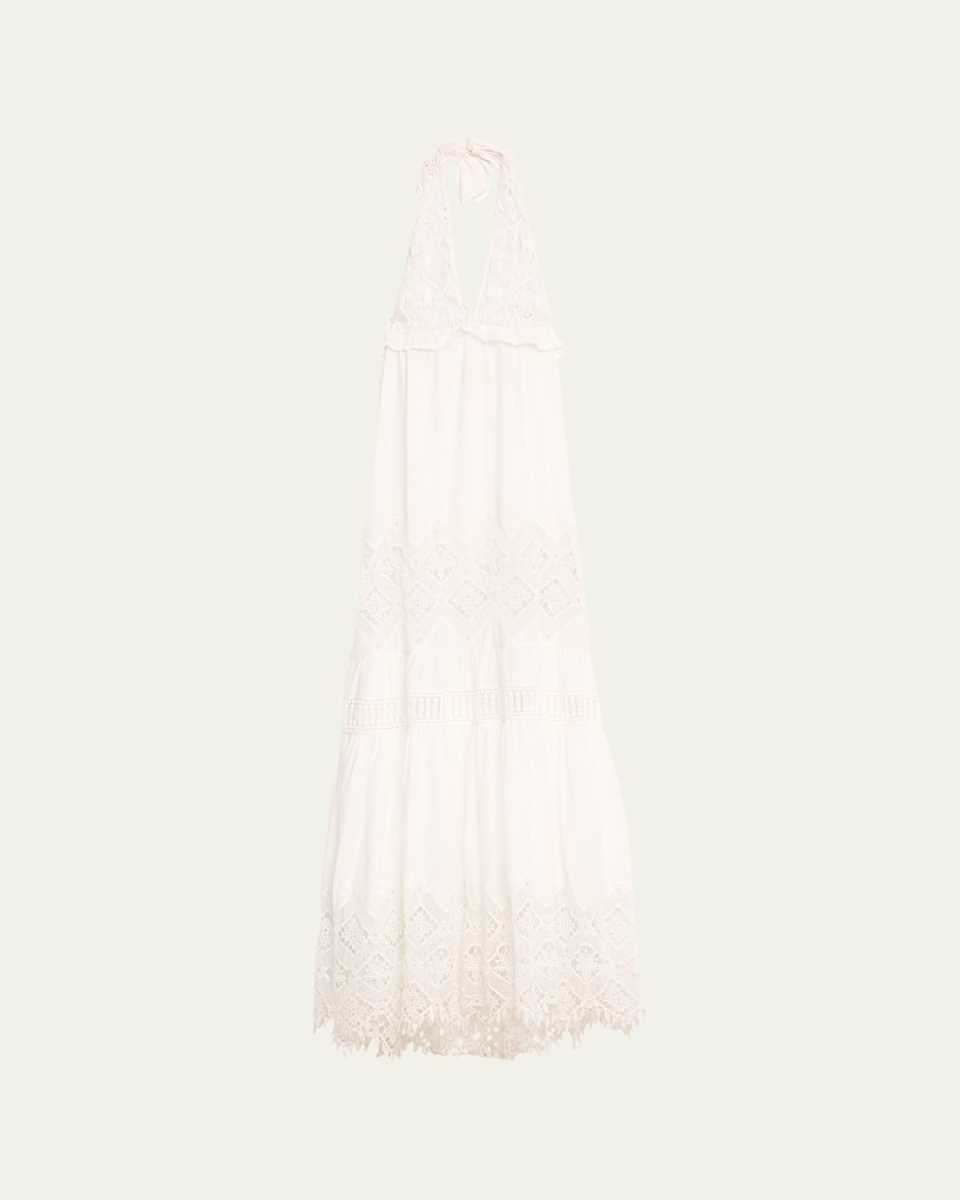 Aviana Open Crochet Lace Maxi Dress