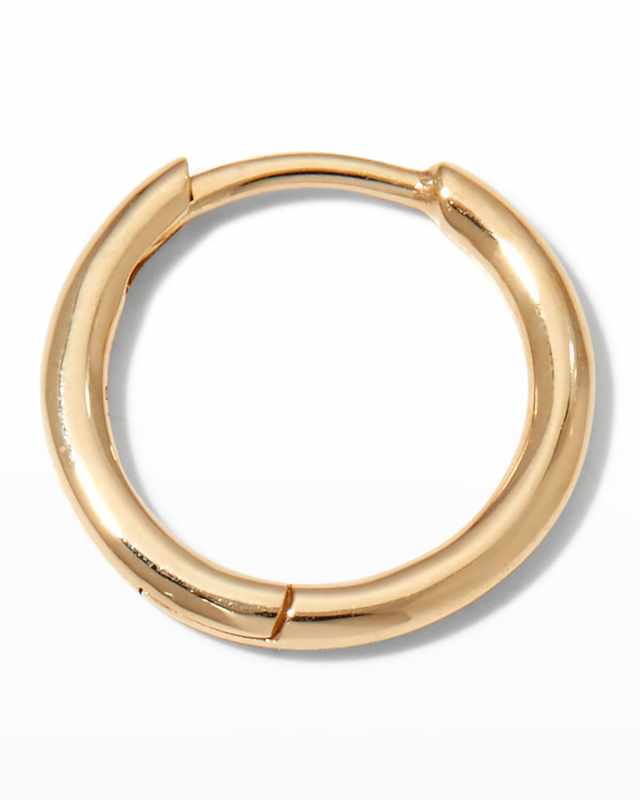 Yellow Gold 12mm Huggie Hoop Earring, Single