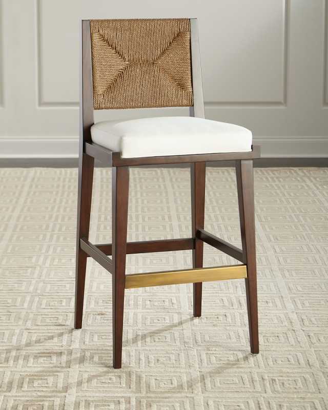 Gabby Upholstered and Jute Bar Stool