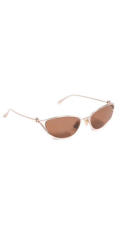 Bottega Veneta Knot Cat Eye Sunglasses Gold-Gold-Brow
