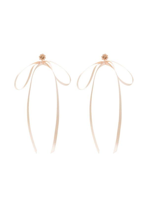 Bow Ribbon beaded stud earrings