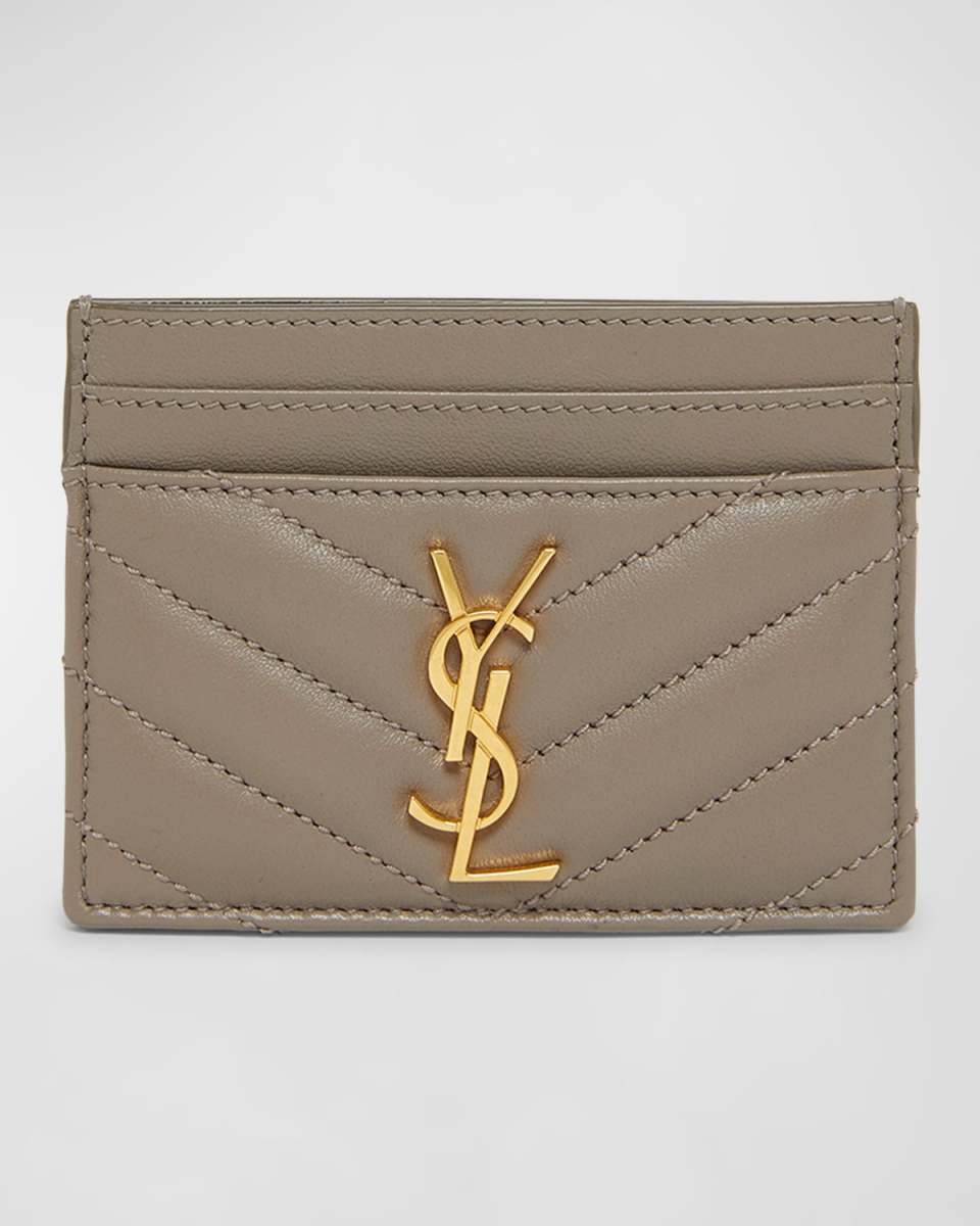 YSL Monogram Card Case in Quilted Smooth Leather