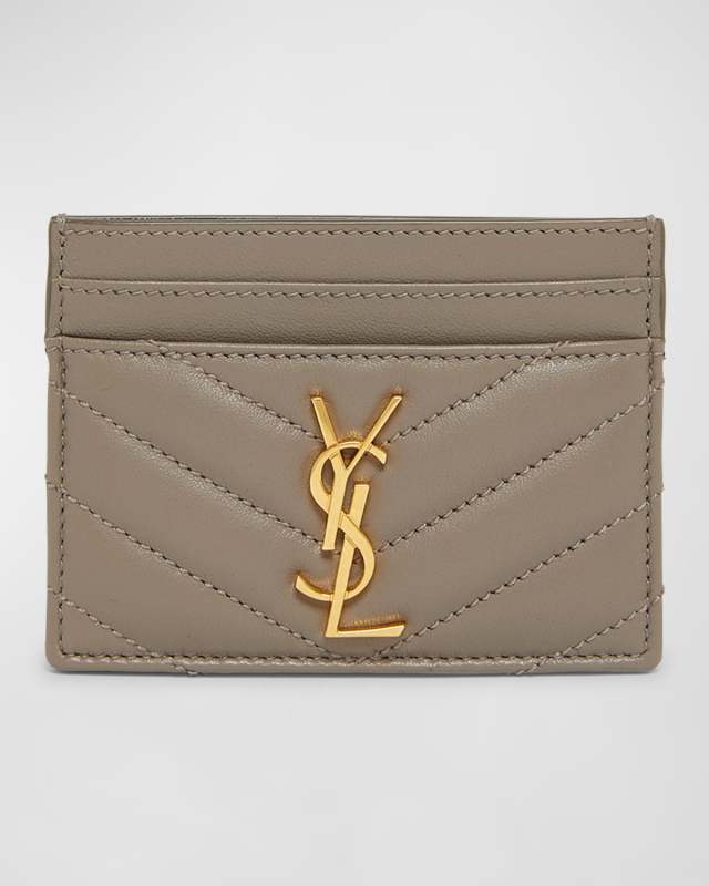 YSL Monogram Card Case in Quilted Smooth Leather