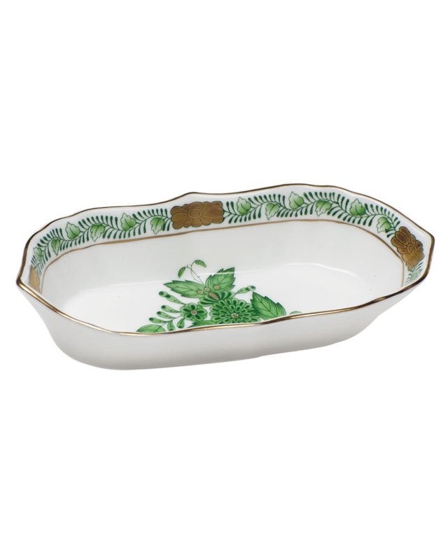 Chinese Bouquet Green Narrow Pin Dish