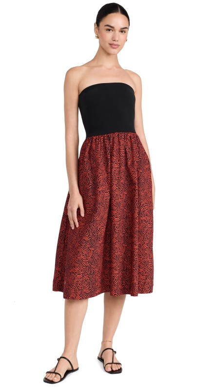 Nation LTD Gabbriette Strapless Dress Abstract Swirl