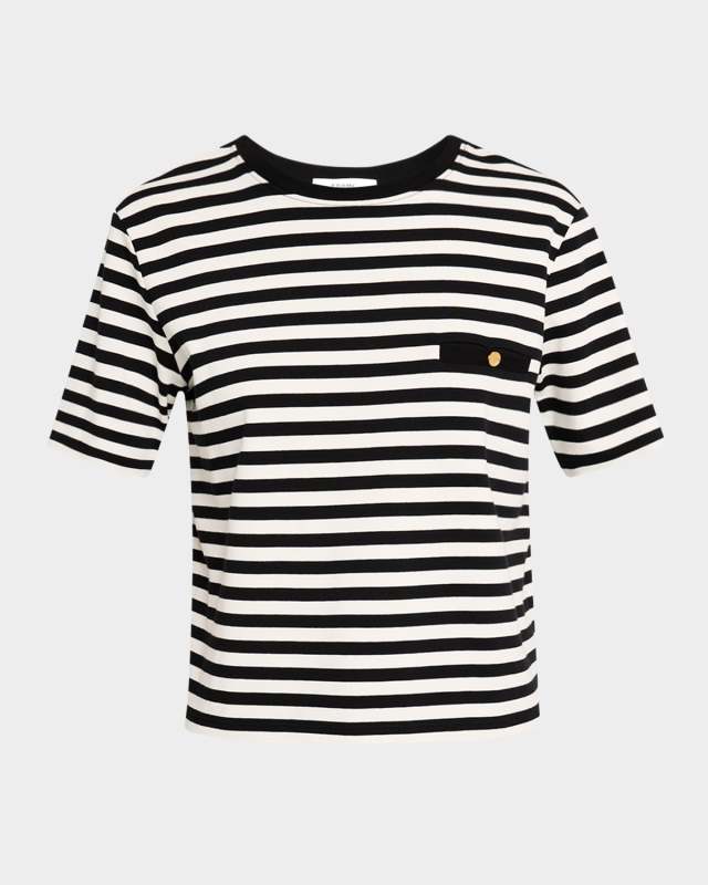 Stripe Crewneck Pocket Tee