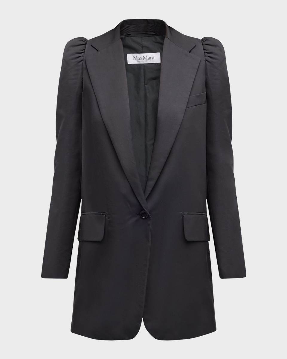 Willy Puff-Sleeve Single-Breasted Blazer Jacket