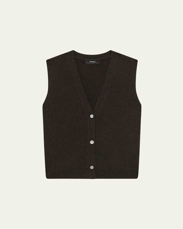 Felted Wool-Cashmere Button Vest