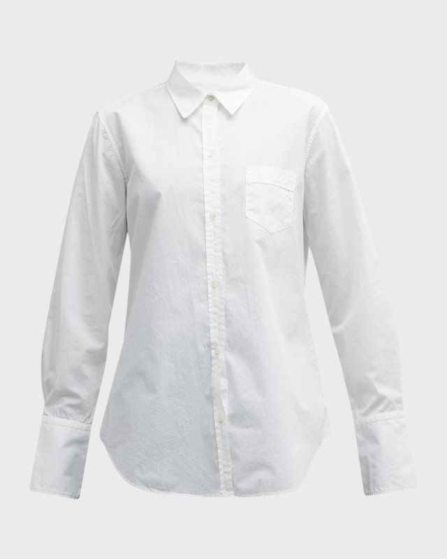 Long-Sleeve Collared Tunic Shirt