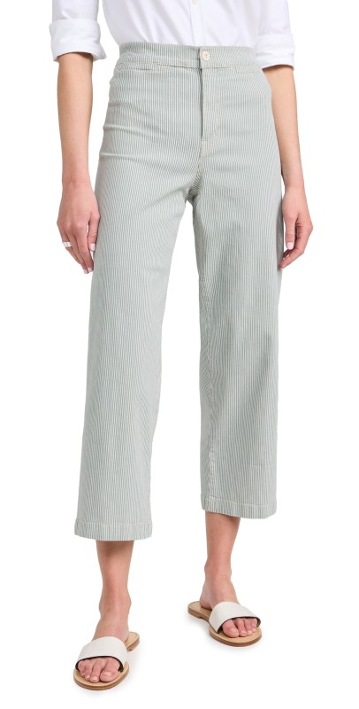 Madewell Crop Emmett Pants Faded River Stripe