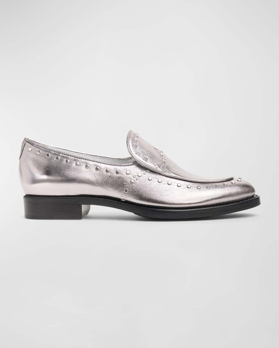 Miss Cecilia Studded Leather Loafers