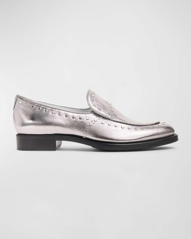 Miss Cecilia Studded Leather Loafers