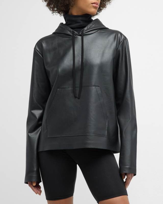 NK Vegan Leather Hoodie