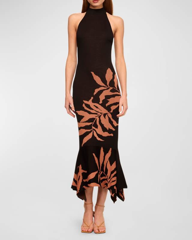 Ember Flared Halter Sleeveless Midi Dress
