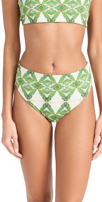 Nomads Current Bikini Bottoms II Pothos Print + Nephrite