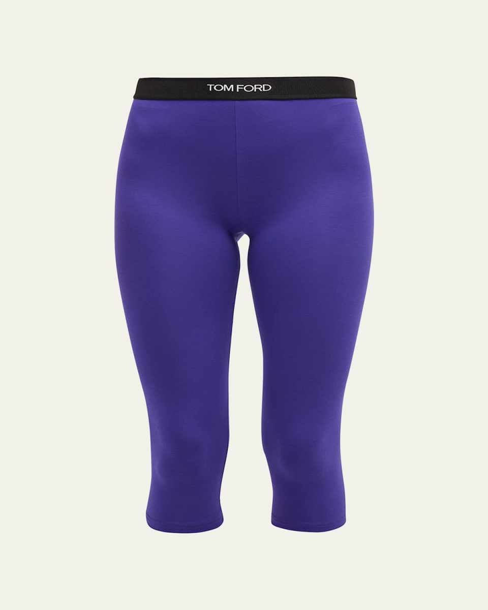 Logo-Band Cropped Biker Shorts