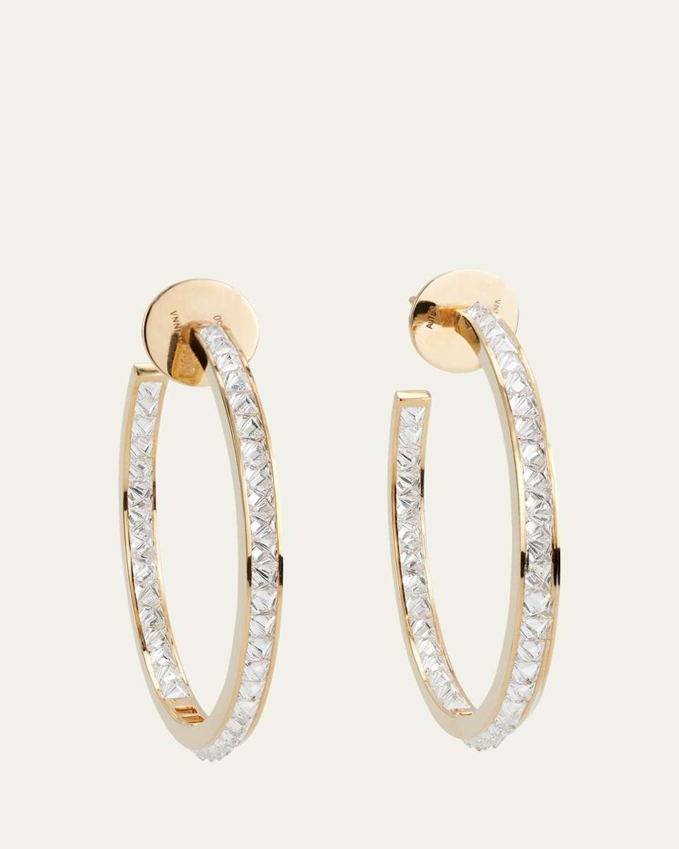 Be Spiked Single Row Diamond Hoop Earrings