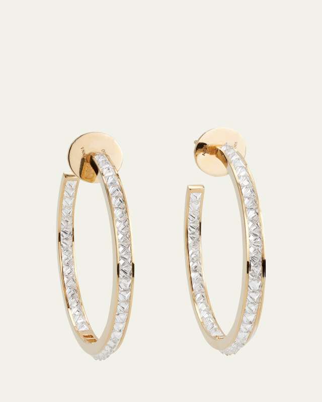 Be Spiked Single Row Diamond Hoop Earrings