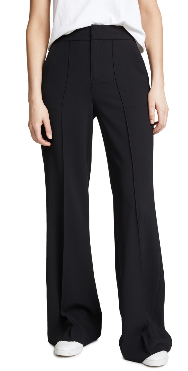 alice + olivia Dylan High Waisted Leg Pants Black