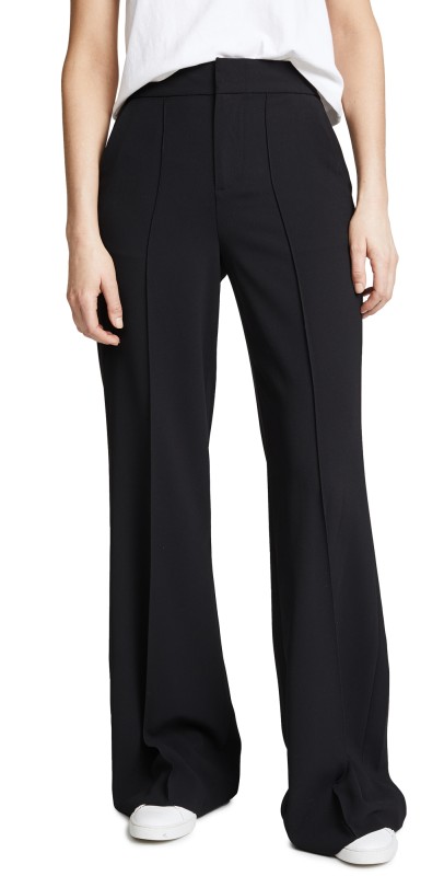 alice + olivia Dylan High Waisted Leg Pants Black