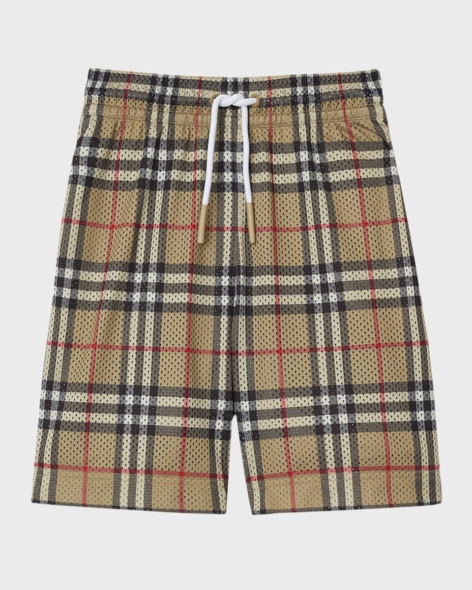 Boy's Malcolm Mesh Check Shorts, Size 3-1