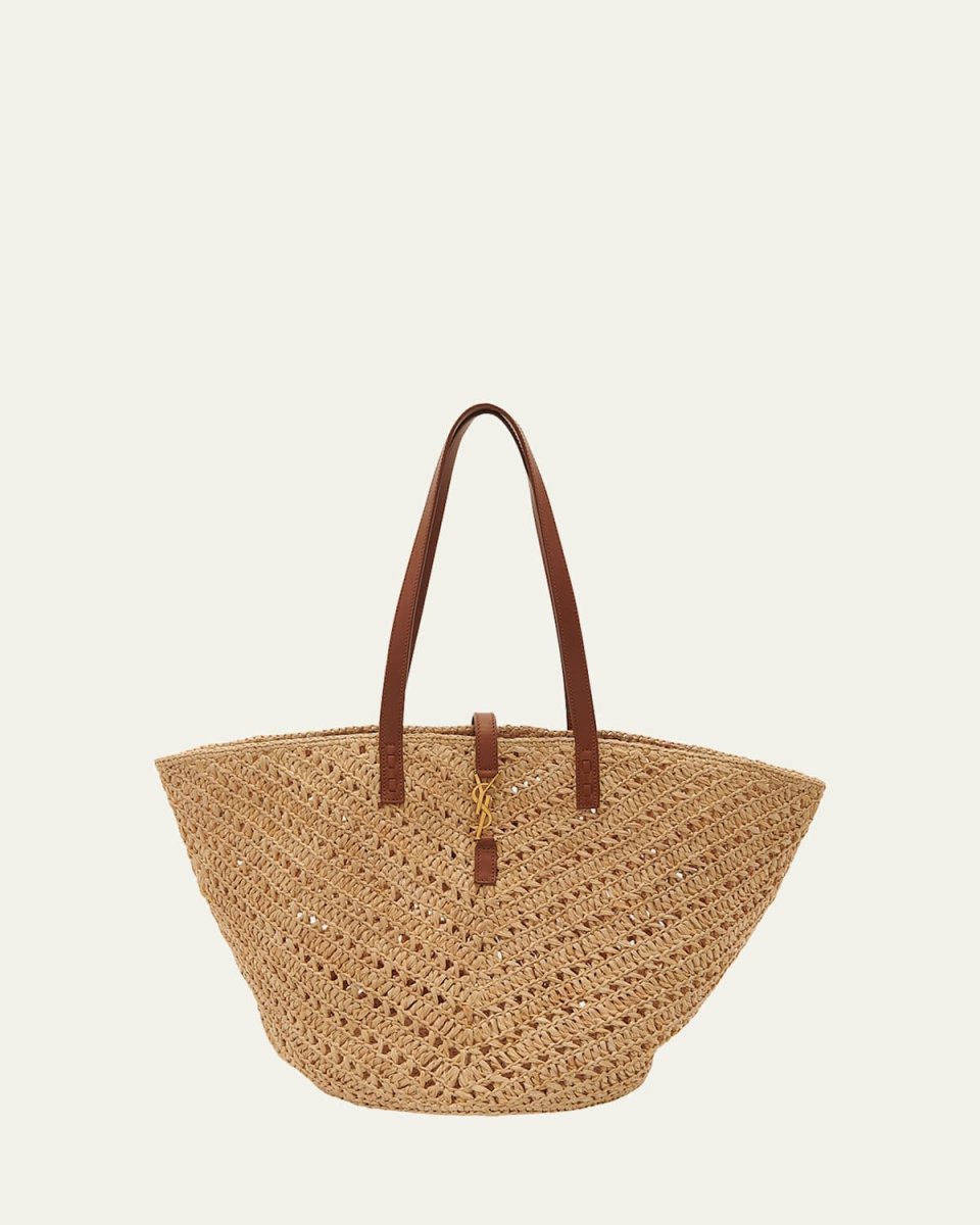 Panier Medium YSL Tote Bag in Raffia