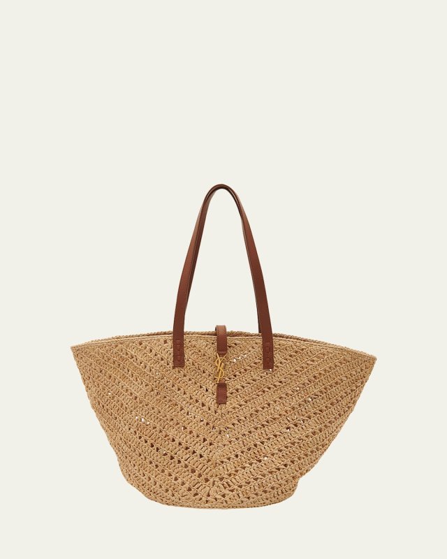 Panier Medium YSL Tote Bag in Raffia