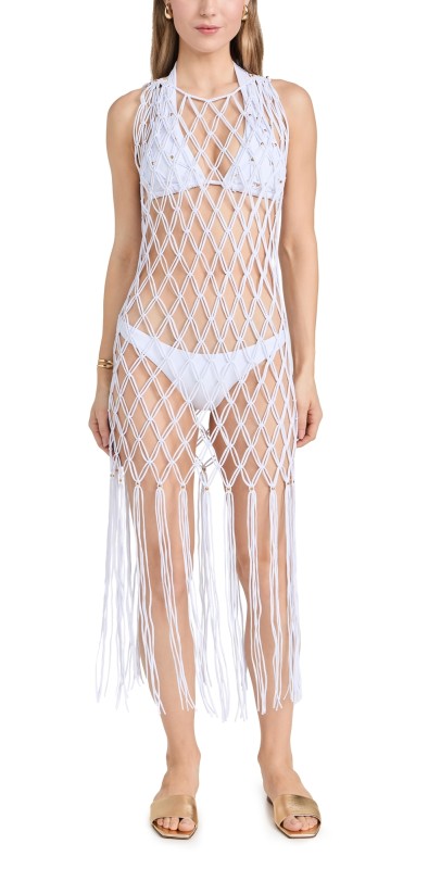PQ Swim Beaded Brynn Cover Up White
