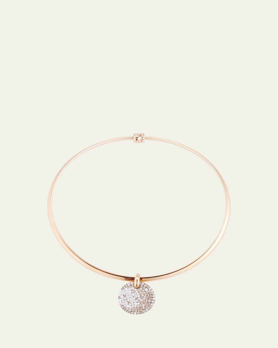 18k Rose Gold Sabbia Pendant With White and Brown Diamonds