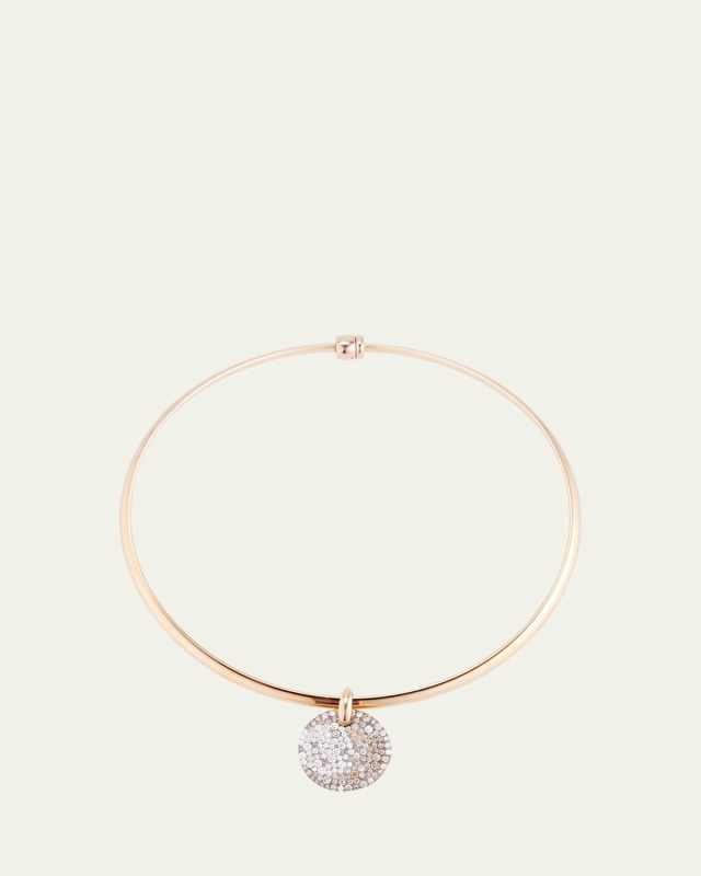 18k Rose Gold Sabbia Pendant With White and Brown Diamonds