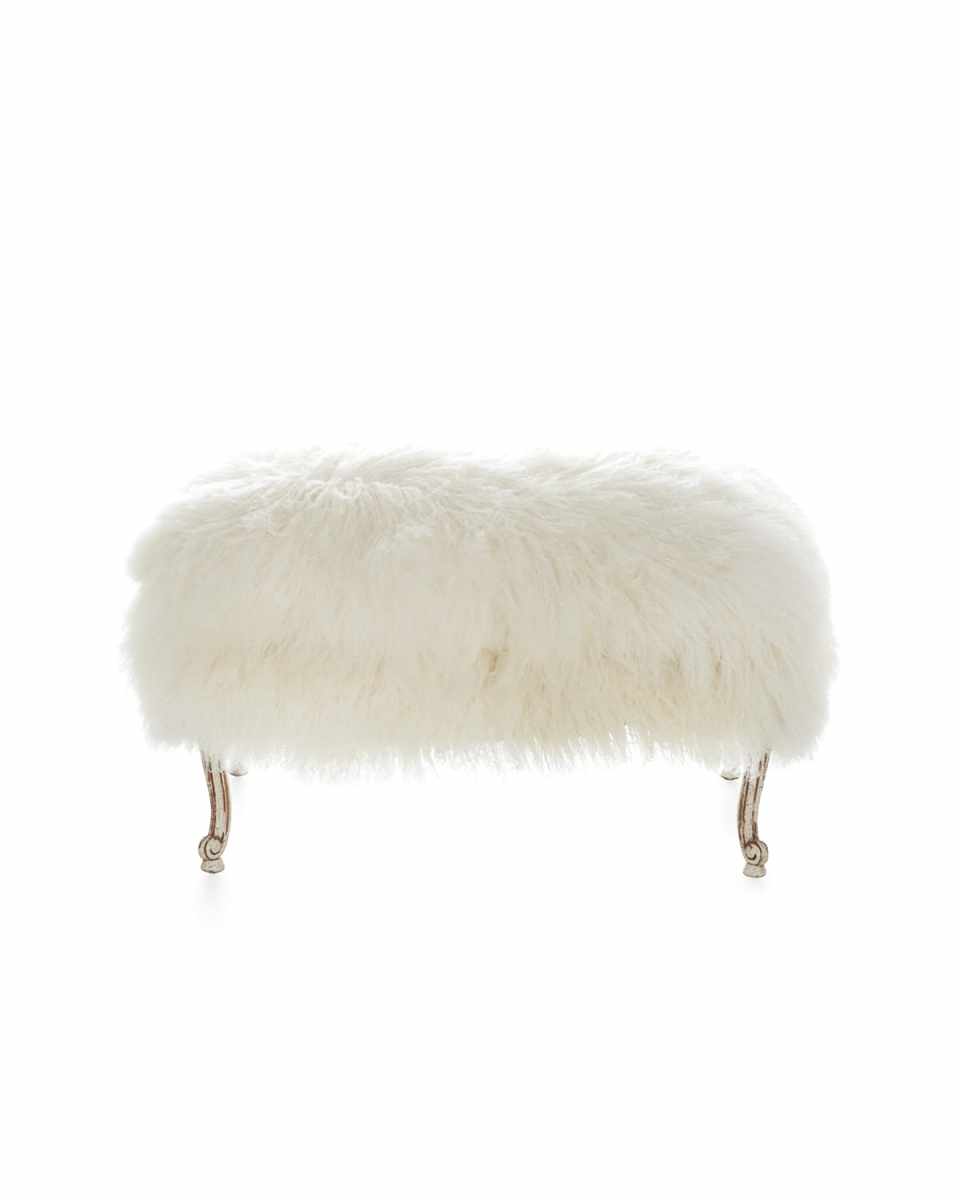Worthen Sheepskin Ottoman