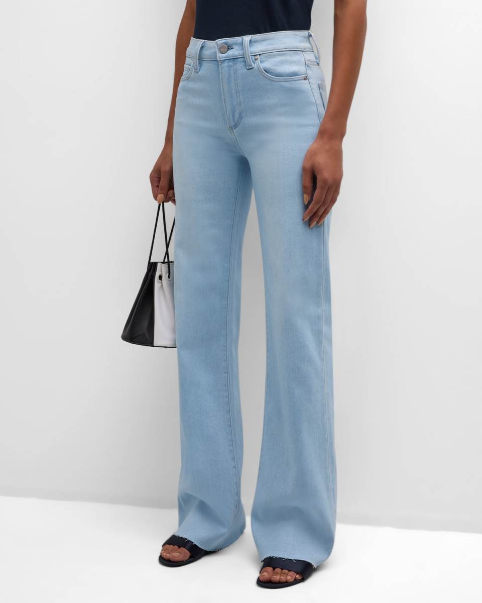 Leenah Wide-Leg Raw Hem Jeans