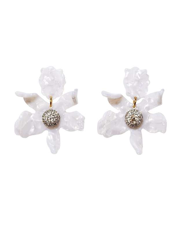 Small Crystal Lily Drop Earrings