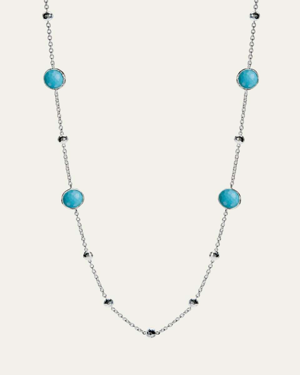 Multi Station Lollipop Necklace in Sterling Silver